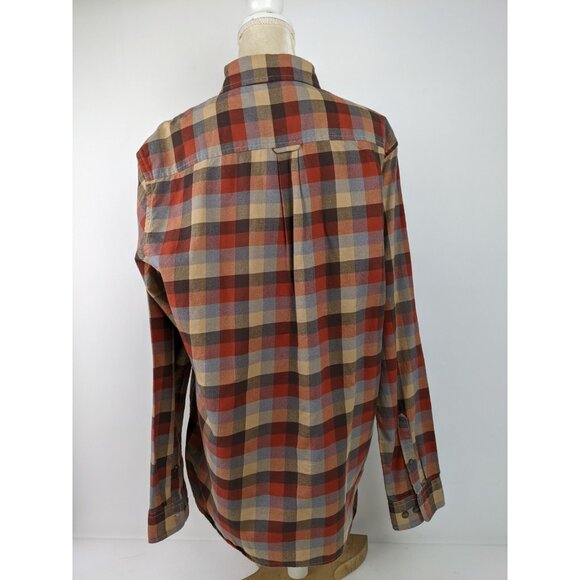 LL Bean Twill Plaid Long Sleeve Button Up Shirt Size Medium Tall Mens NWT Brown - Picture 3 of 12